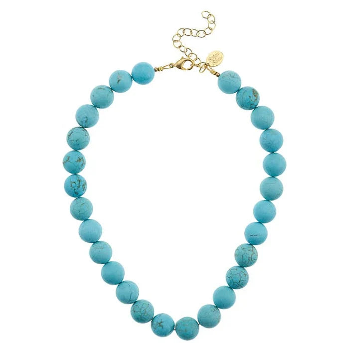 14mm Turquoise Stone Choker Necklace