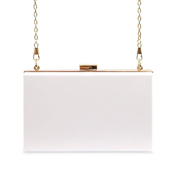 Acrylic Box Clutch - White - Accessory - Weddingstar