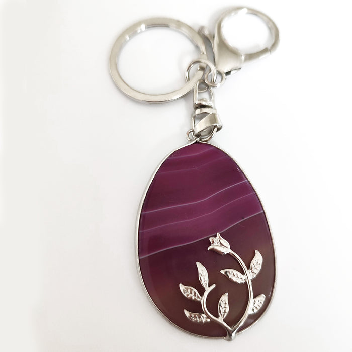 Agate Flower Oval - Pink