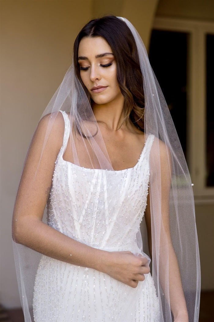 Alexis 98inch Pearl and Crystal Veil - Accessory - Dreamtime