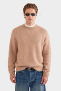 Alpaca Mohair Crewneck Sweater - Pebble