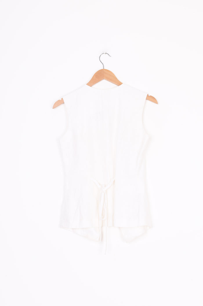 anam Womens Cream Vest Size M