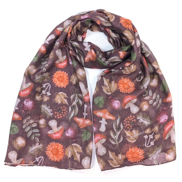 Aubergine Mushroom Scarf (70x180cm) - Exclusive Design