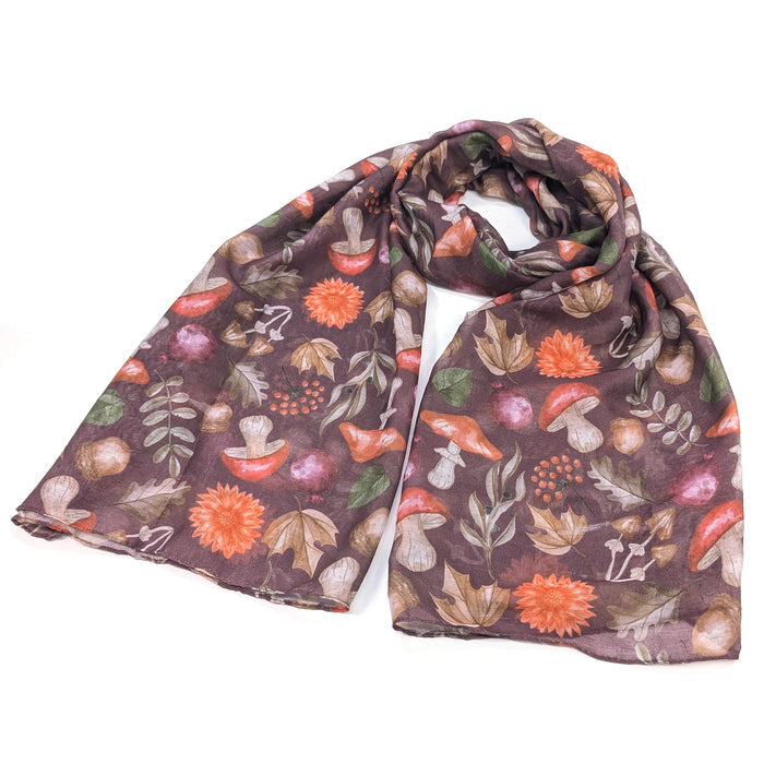 Aubergine Mushroom Scarf (70x180cm) - Exclusive Design