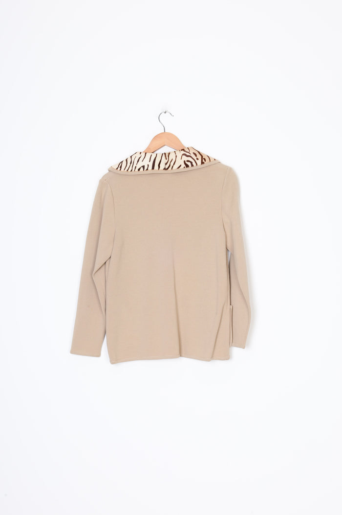 Barbara Womens Beige Cardigan Size 14