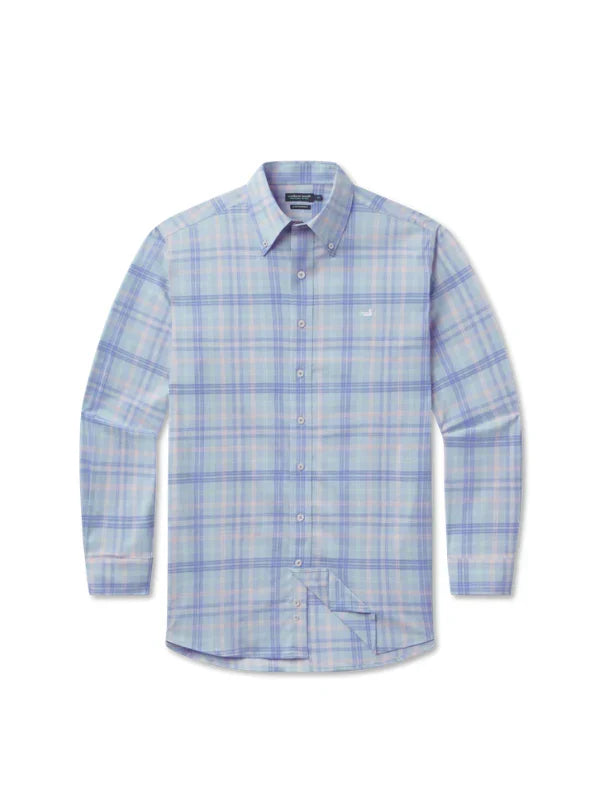 Barnstable Lines Performance Dress Shirt: Light Blue & Lilac