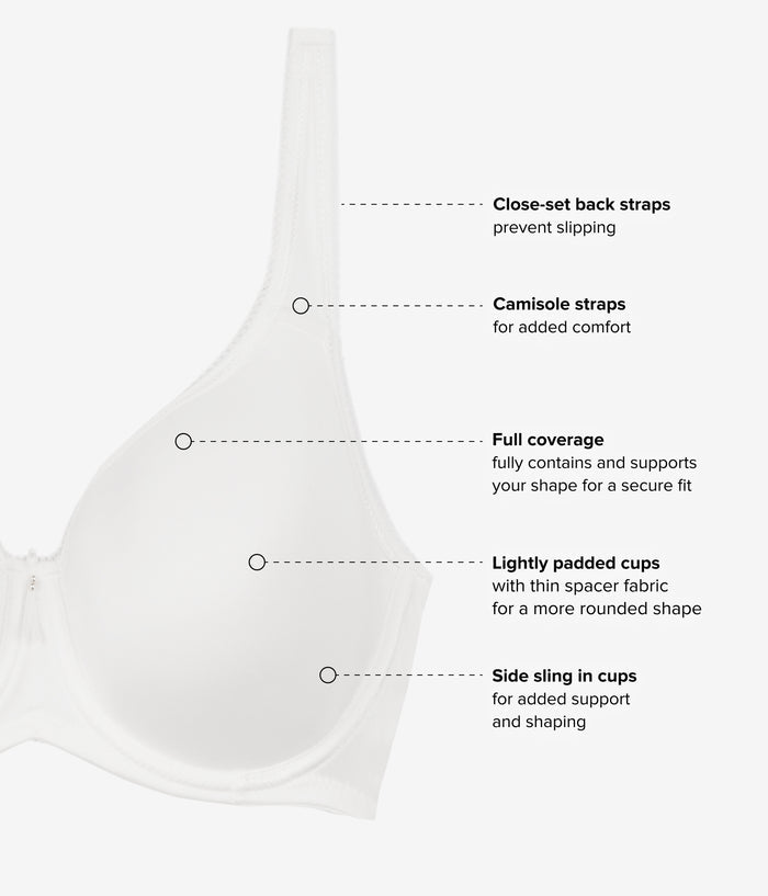 Basic Beauty Spacer Underwire T-Shirt Bra: White