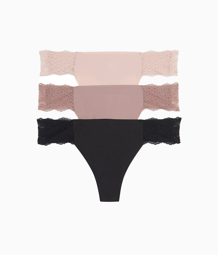 b.bare Thong Panty Pack: Rose Smoke/Antler/Night