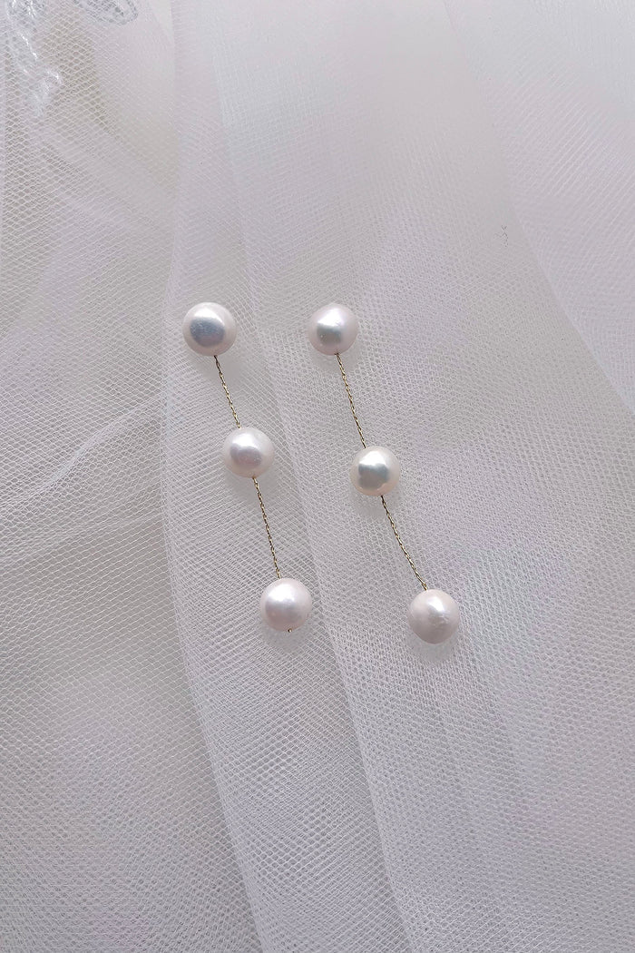 Bella Pearl Earring Gold - Jewellery - Windsor Bridal Jewellery