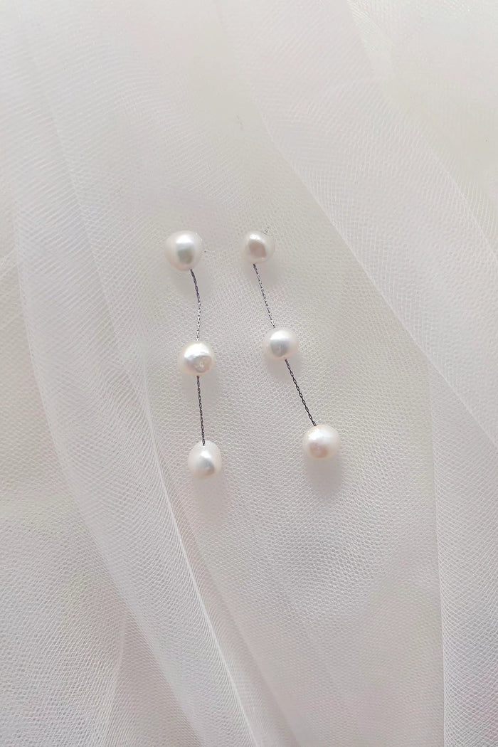 Bella Pearl Earring Silver - Jewellery - Windsor Bridal Jewellery