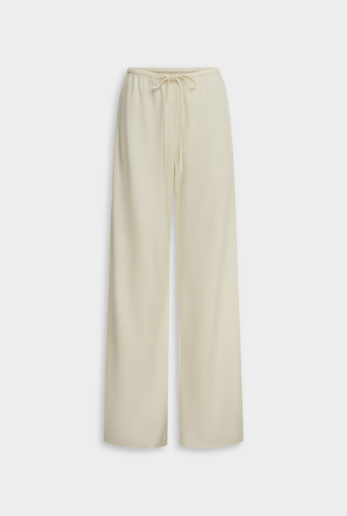 Bias Wool Drawstring Pant - Off White