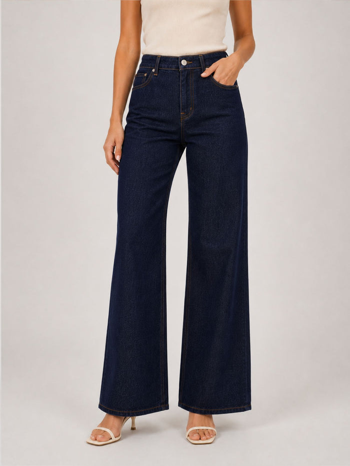 BOGILVY - AVA Straight Wide Leg High Waist Rinsed Wash