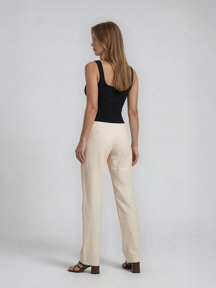 Bogilvy-JULIE-Damenleinen sommerhose-lang-beige-back