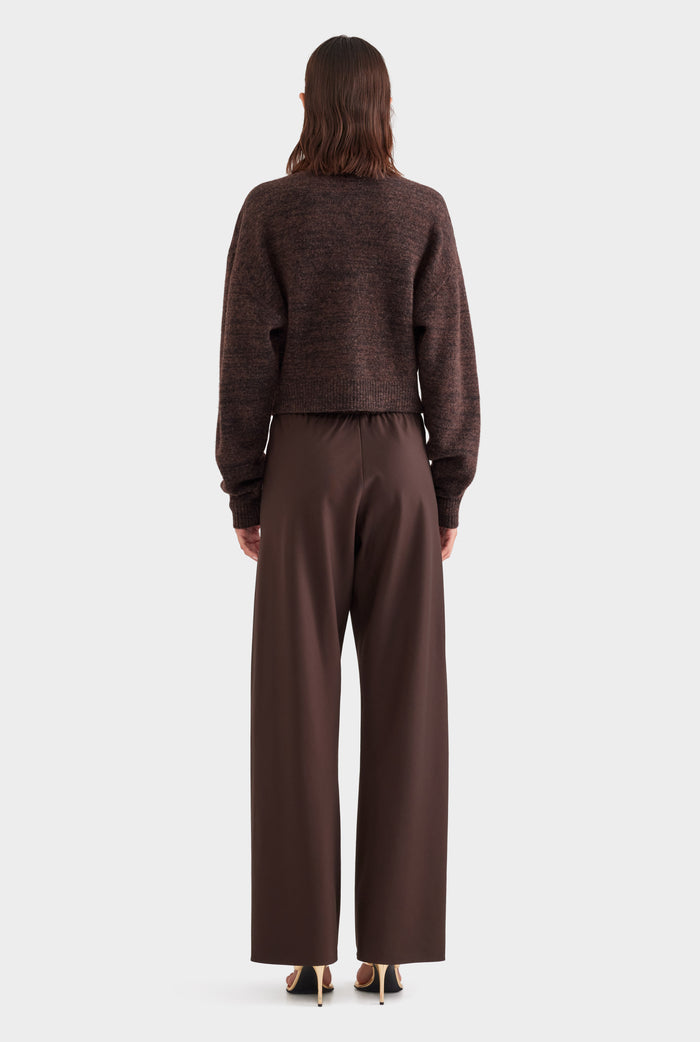 Boucle Knit Bomber - Chocolate