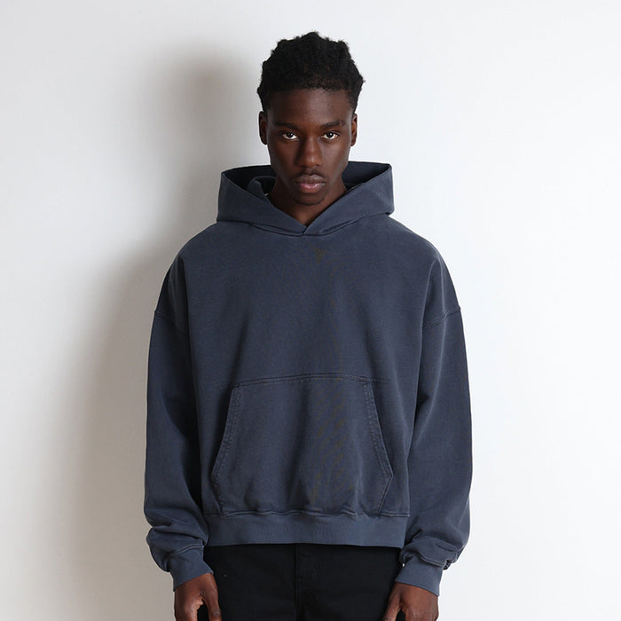 Bowery Crop Hoodie II | Relaxed, Drop-Shoulder Vintage Navy