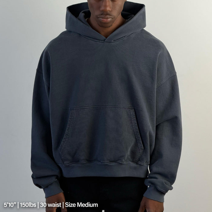 Bowery Crop Hoodie II | Relaxed, Drop-Shoulder Vintage Navy