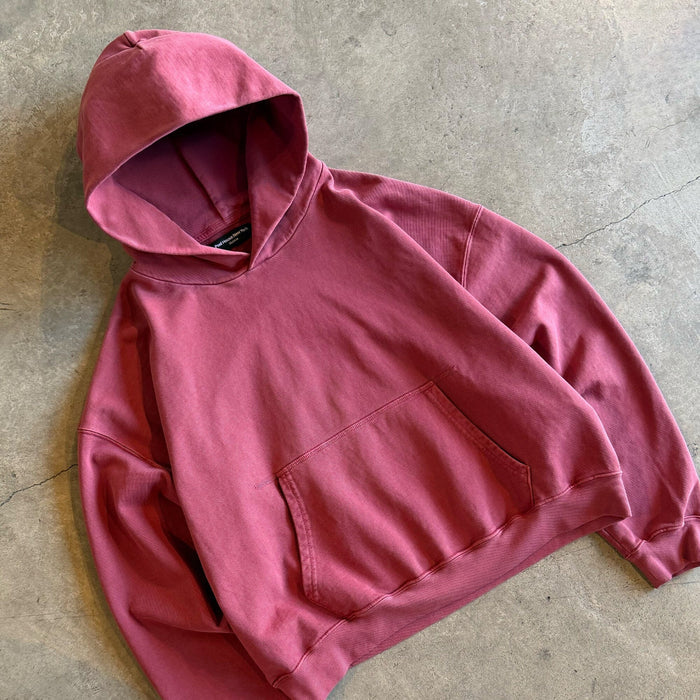Bowery Crop Hoodie II | Relaxed, Drop-Shoulder Vintage Red