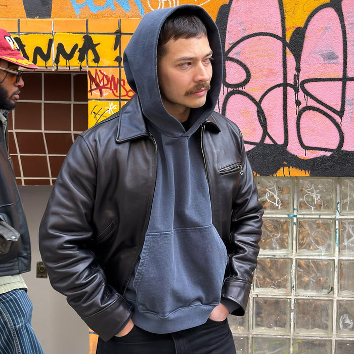 Bowery Crop Hoodie II | Relaxed, Drop-Shoulder Vintage Navy