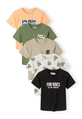 Short Sleeve T-Shirts 5-Pack, Graphic Print, Multi - 1