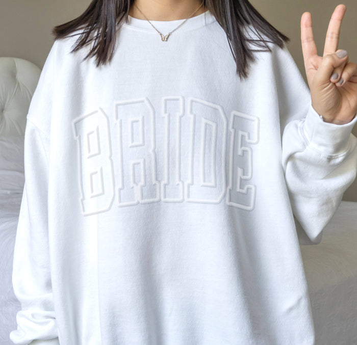 Bride Varsity Crewneck "Embossed-Look" - Giftware - Honey Fawn