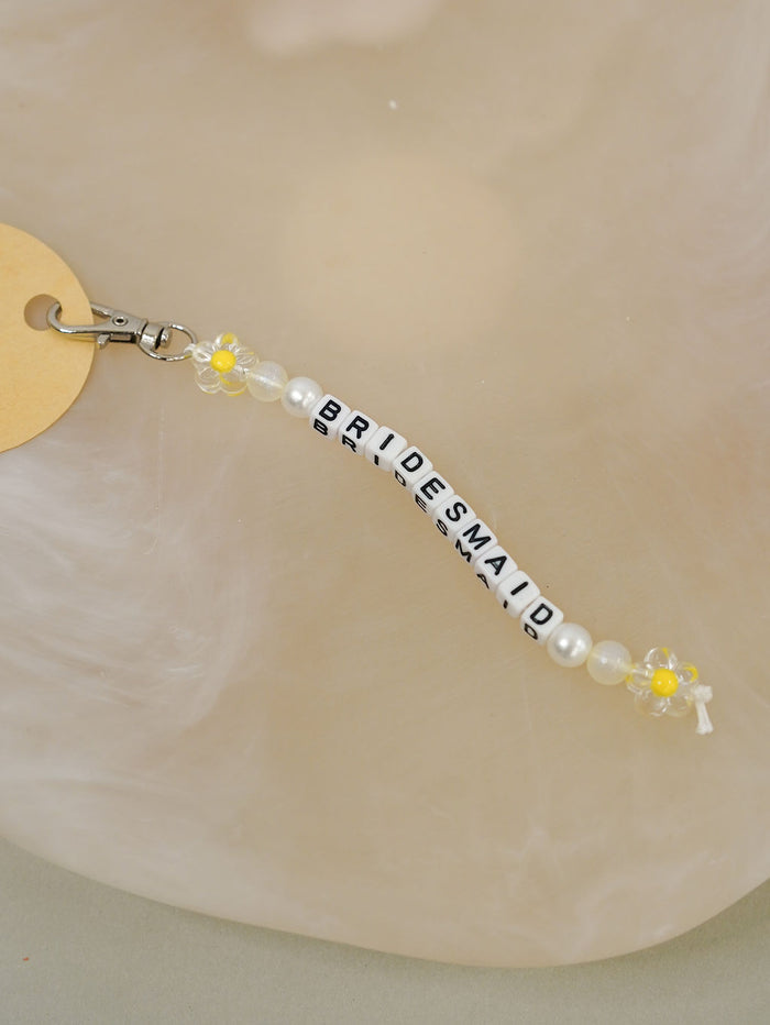 BRIDESMAID Friendship Bead Keychain - Giftware - Honey Fawn Boutique