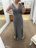 Callie Double Split Gown 16 Grey - Dress - Bariano