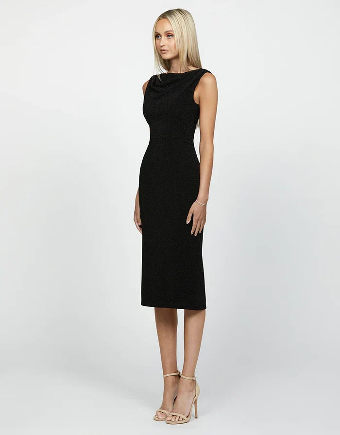 Calypso Cowled Boat Neck Midi - Dress - Bariano