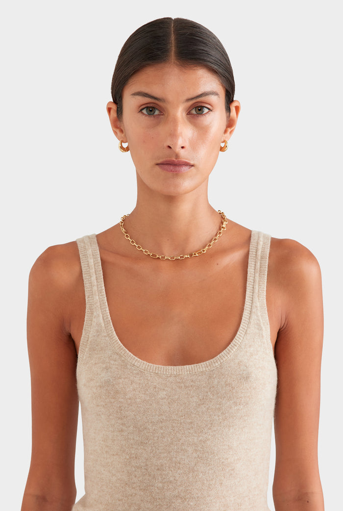 Cashmere Tank - Sand