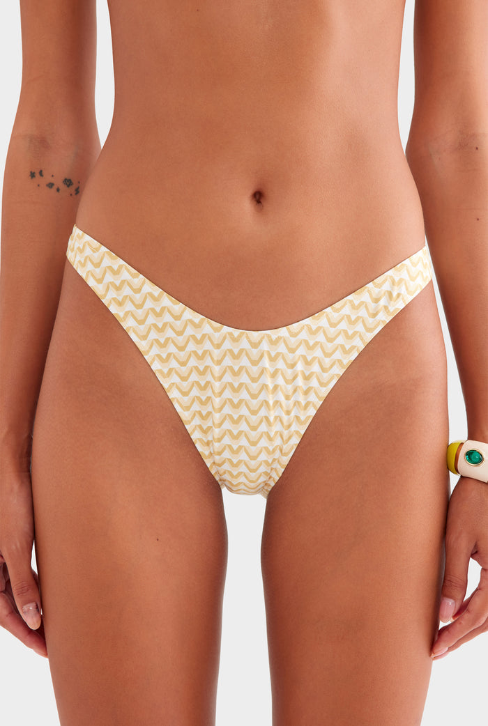 Cheeky Bikini Brief - Pale Yellow/Amber V Monogram