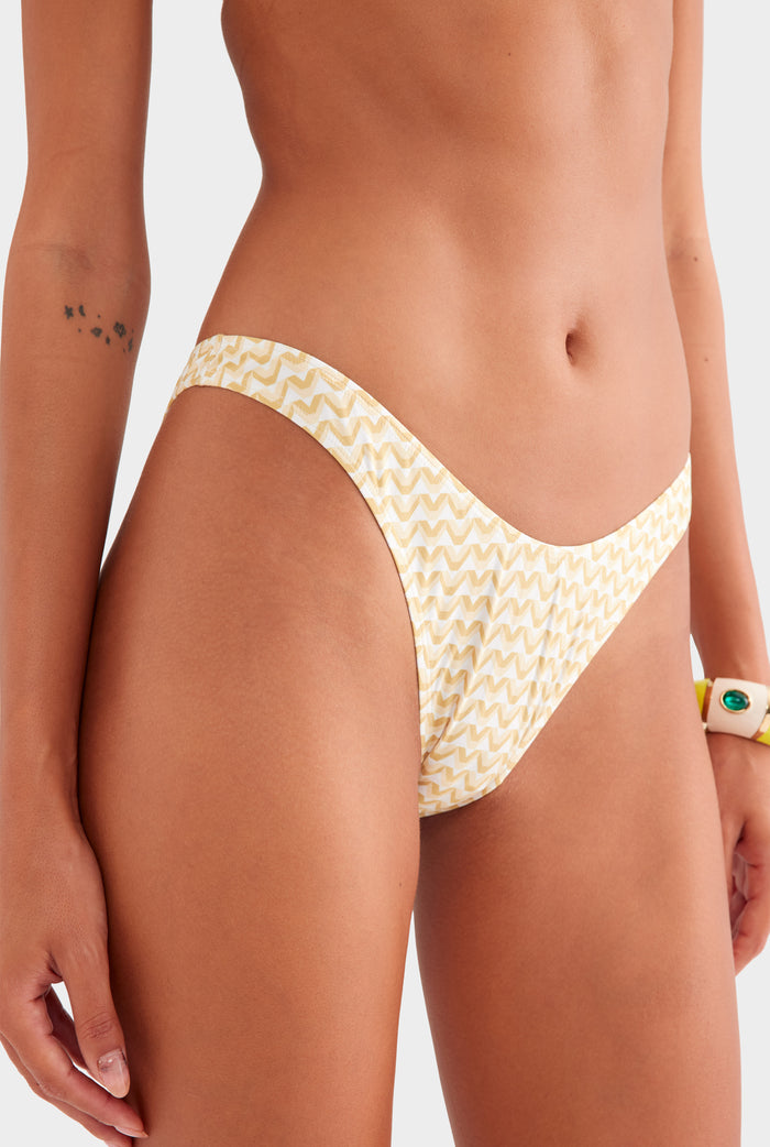 Cheeky Bikini Brief - Pale Yellow/Amber V Monogram