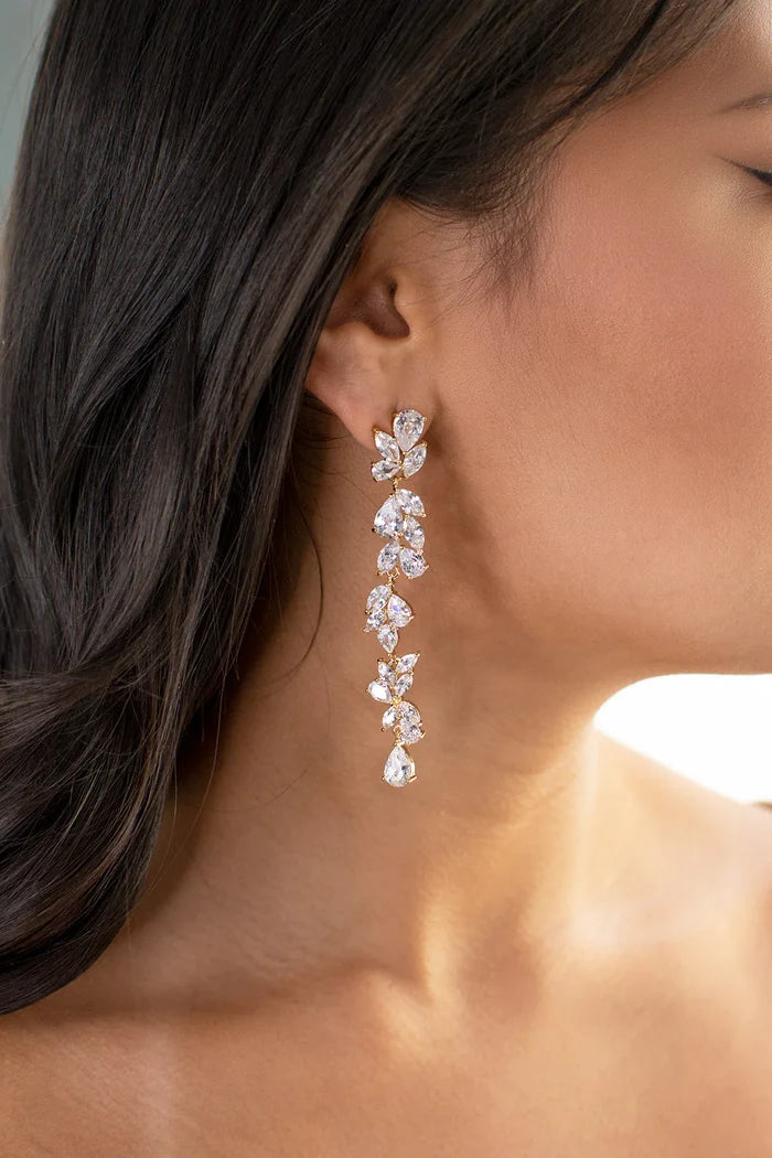 Claudia Long Drop Earring - Jewellery - Windsor Bridal Jewellery