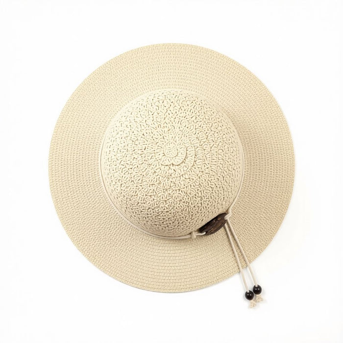Coconut Band Cloche Foldable Hat (57cm) - Natural