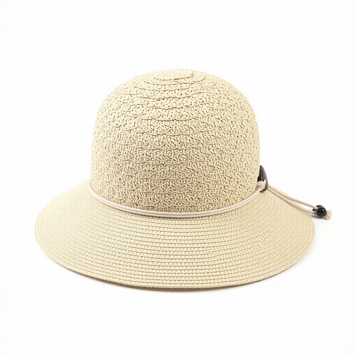 Coconut Band Cloche Foldable Hat (57cm) - Natural