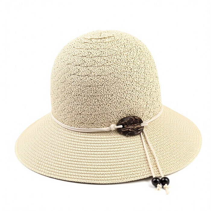 Coconut Band Cloche Foldable Hat (57cm) - Natural