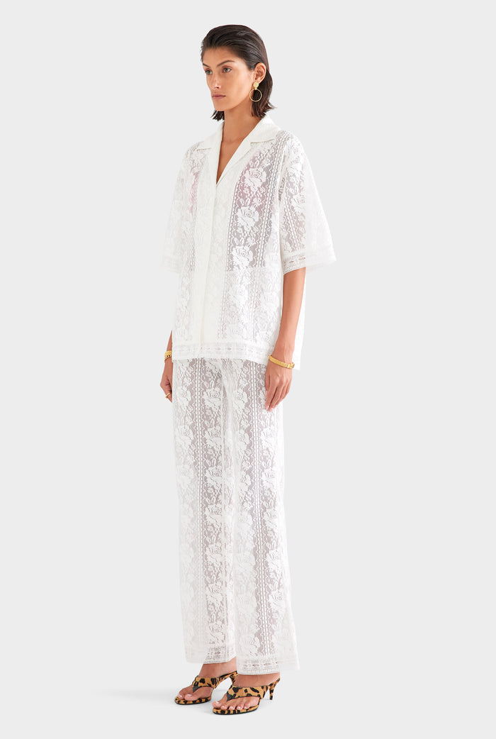 Cotton Lace Shirt - Off White