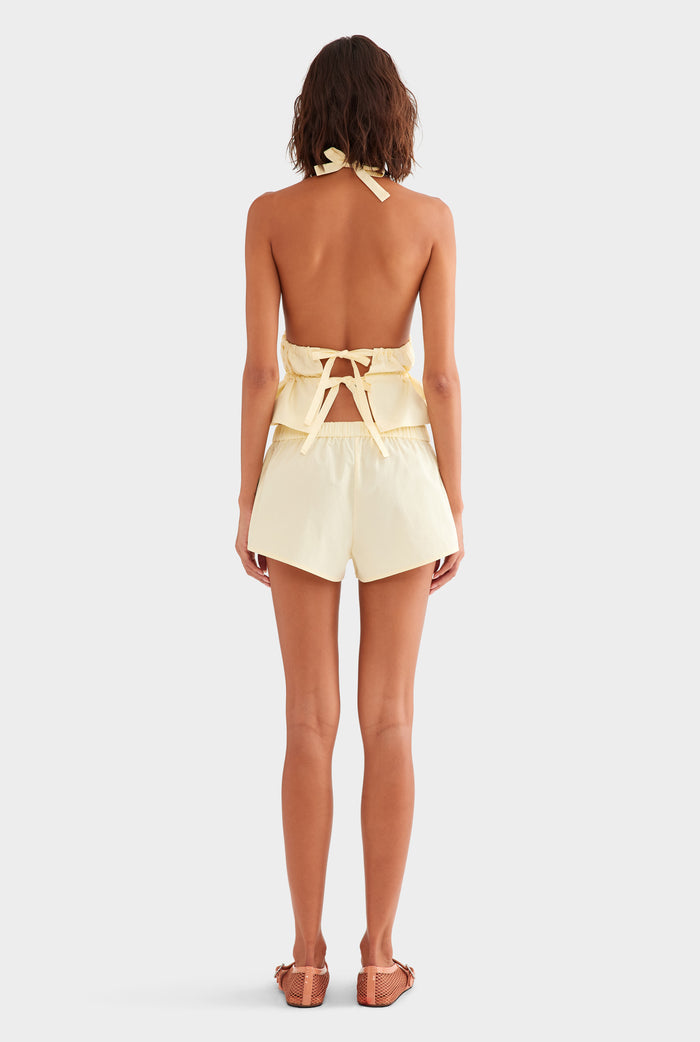 Cotton Poplin Short - Pale Yellow