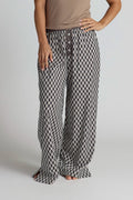 Faceplant Dreams Cotton Printed Pants | Black and Taupe