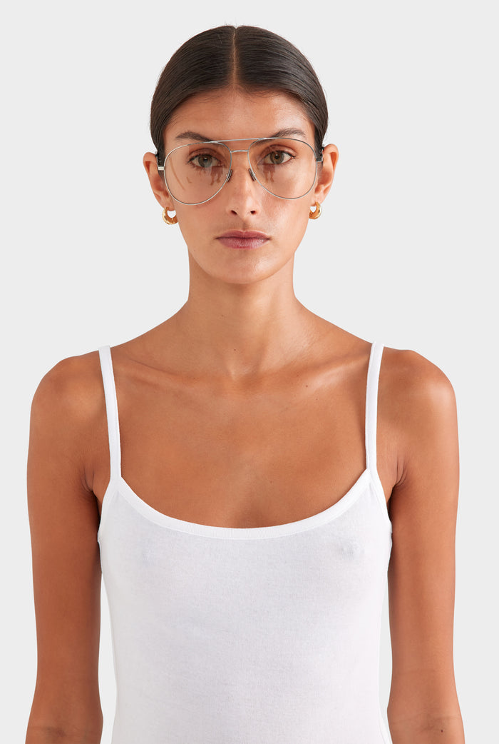 Cotton Rib Cami - White