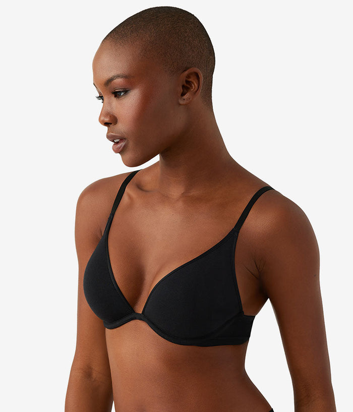 Cotton To A Tee Plunge T-Shirt Bra: Night