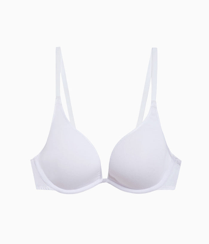Cotton To A Tee Plunge T-Shirt Bra: White