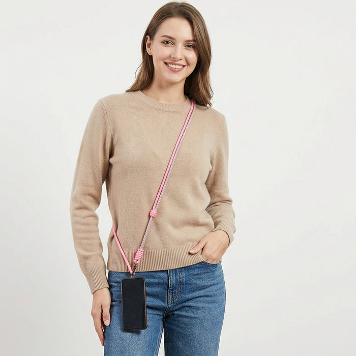 Crossbody Double Adjustable Phone Strap - Pink