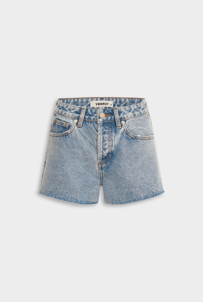 Venroy Cut Off Denim Short - Light Blue