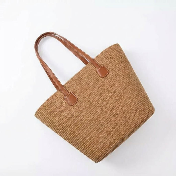 Dark Natural Shoulder/Beach Bag - (42x30x13cm)