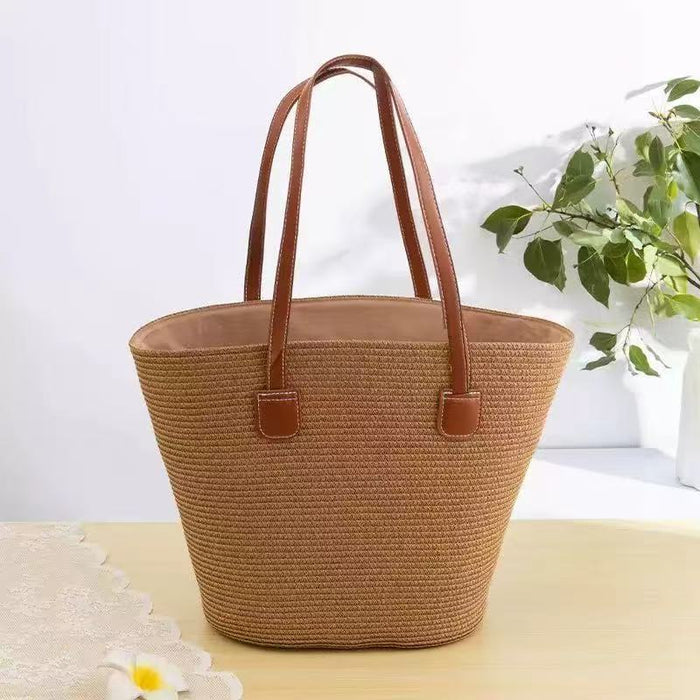 Dark Natural Shoulder/Beach Bag - (42x30x13cm)
