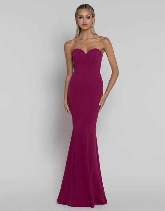 Diana Sweetheart Ruffle Back Gown 14 Fuchsia - Dress - Bariano