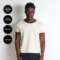 Diego Muscle Tee | Heavyweight | 13.5oz | Ringer T-Shirt Natural | Burgundy