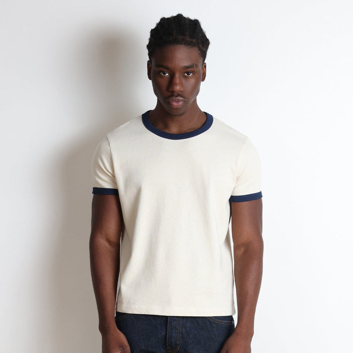 Diego Muscle Tee | Heavyweight | 13.5oz | Ringer T-Shirt Natural | Navy