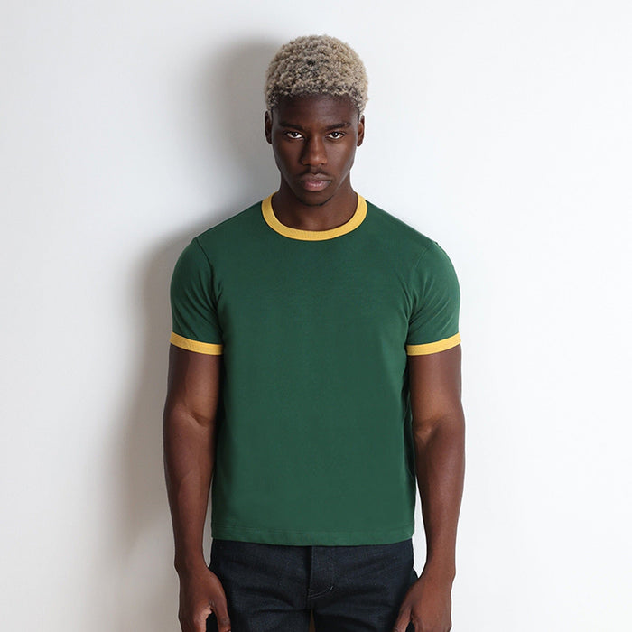 Diego Muscle Tee | Heavyweight | 13.5oz | Ringer T-Shirt Brazil Green | Yellow