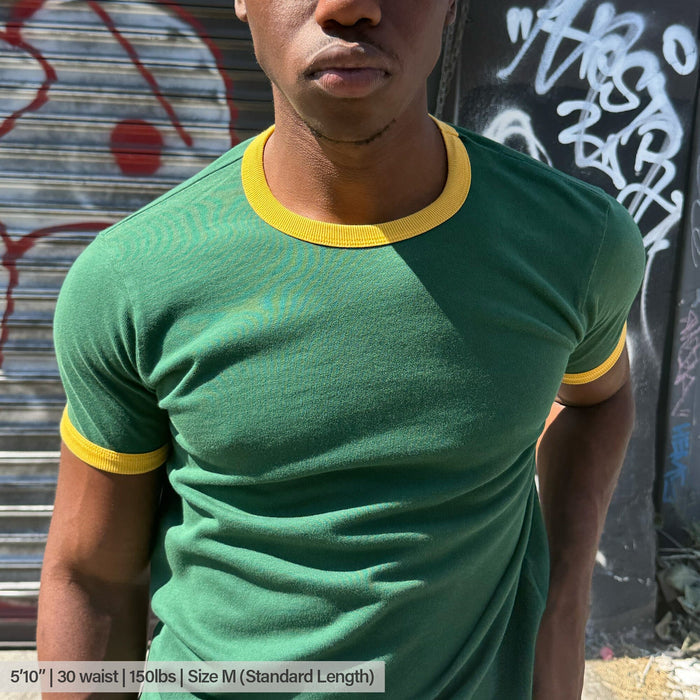 Diego Muscle Tee | Heavyweight | 13.5oz | Ringer T-Shirt Brazil Green | Yellow