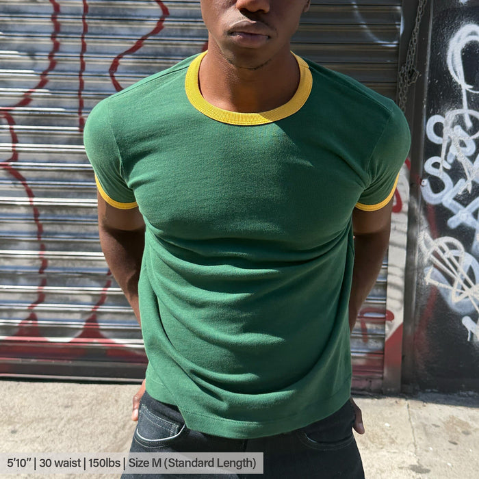Diego Muscle Tee | Heavyweight | 13.5oz | Ringer T-Shirt Brazil Green | Yellow